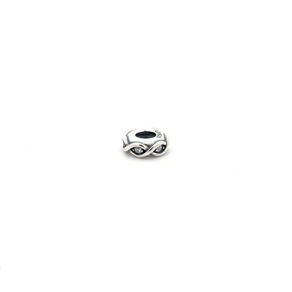 925 Sterling Silver Charm Bead Rondelle Spacer For Charm Bracelet Necklace Small - Picture 4 of 5